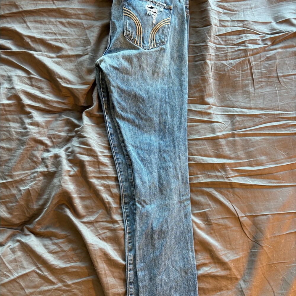 Hollister Medium Blue Ripped Skinny Jeans - Picture 3 of 16